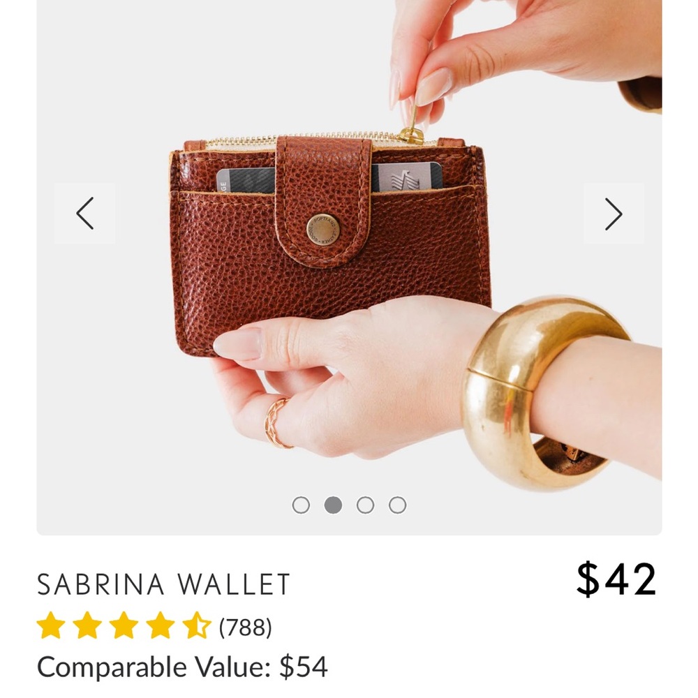 NWOT Portland Leather Sabrina Wallet- in nutmeg